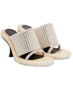 JW Anderson Bumper Tube Embellished Leather Sandals - White