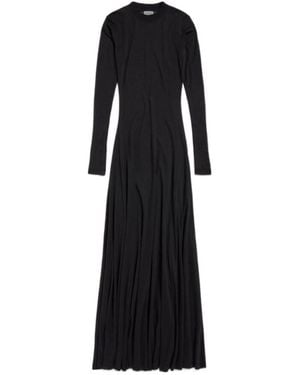 Balenciaga Long Sleeve Maxi Dress - Black