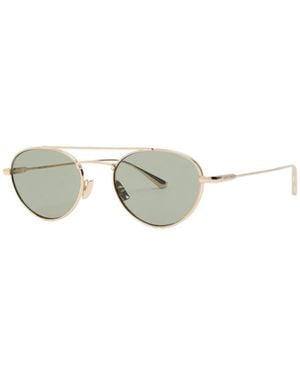 Saint Laurent Round-Frame Metal Sunglasses - White