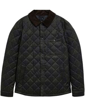 Barbour Quilted Tartan-Print Jacket - Black