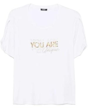 Liu Jo Rhinestone-Embellished Printed T-Shirt - White