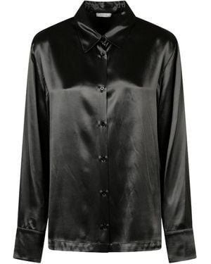 Peserico Satin Button-Up Shirt - Black