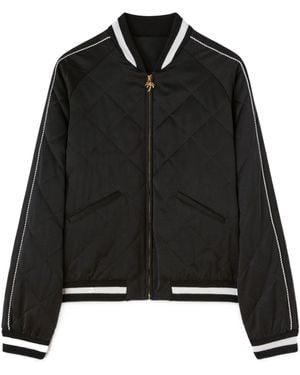 Palm Angels Logo-Embroidered Quilted Jacket - Black
