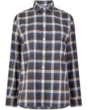 Polo Ralph Lauren Checkered Lapel Long-Sleeve Shirt - Blue