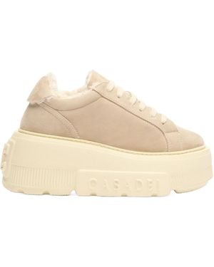 Casadei Alpsenales Nexus Platform Shearling Trainers - Natural