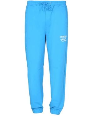 Helmut Lang Drawstring Cotton Sweatpants - Blue