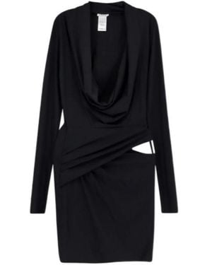 Amazuìn Off-Shoulder Long-Sleeve Mini Dress - Black