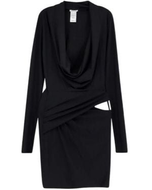 Amazuìn Off-Shoulder Long-Sleeve Mini Dress - Black