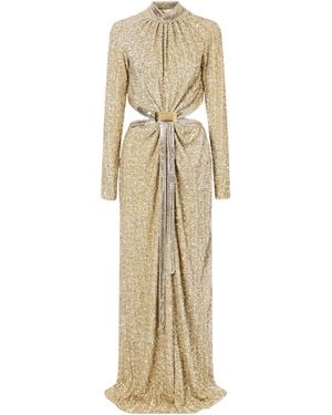 Rabanne Rabanne Cut-Out Sequin-Embellished Maxi Dress - Natural