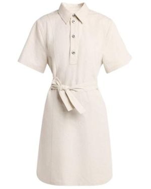 Bottega Veneta Cotton And Linen Dress - Natural