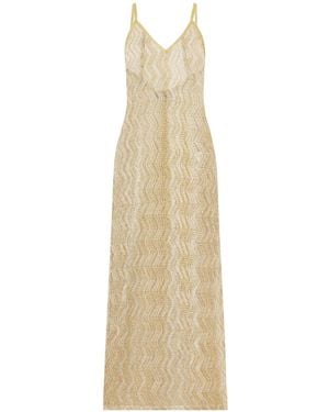 Missoni Metallic Crochet-Knit Coverup - Natural