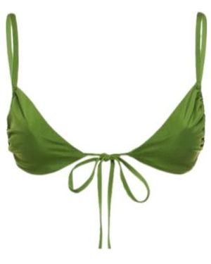 Christopher Esber Tie Front Back Bikini Top - Green