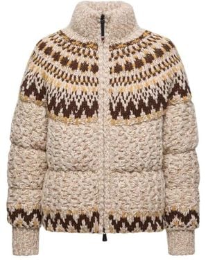 Moncler Grenoble Geometric Knit Jacket - Natural