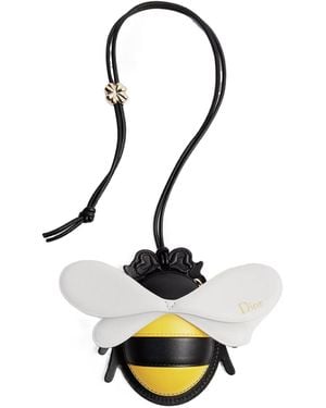 Dior Jardin Bee Coin Purse With Cord - White