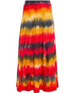 Gabriela Hearst Ella's Tie-Dye Cashmere And Silk Maxi Skirt - Red