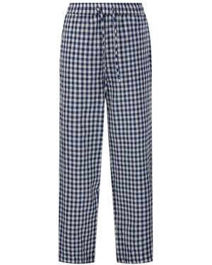 DUNST Checked Drawstring Pants - Blue