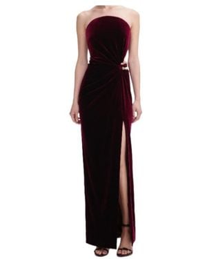 Self-Portrait Velvet Bandeau Maxi Dress - Black