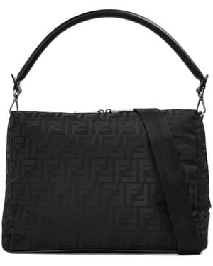 Fendi Logo Shoulder Bag - Black