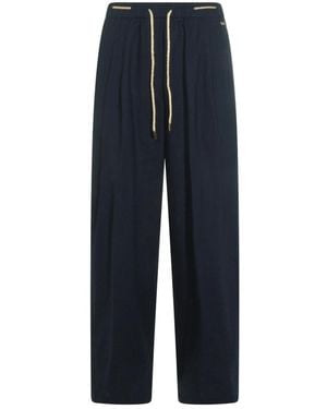 Herno Drawstring Wide-Leg Pants - Blue