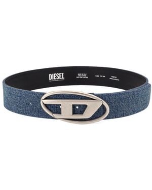 DIESEL 1Dr Logo Plaque Buckle Belt - Blue
