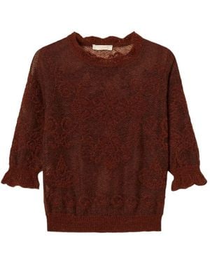 Twinset Jacquard Alpaca Blend Sweater - Brown