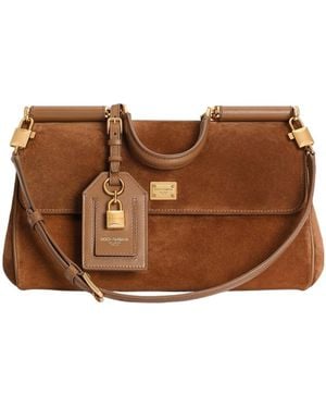 Dolce & Gabbana Sicily Foldover Top Tote Bag - Brown