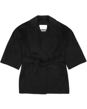 Max Mara Tie A Belt Overcoat - Black