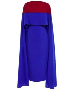 ROKSANDA Elina Cape Midi Dress - Blue