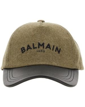 Balmain Logo Embroidered Baseball Cap - Green