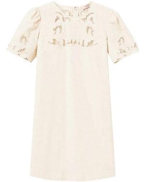Twinset Broderie Mini Dress - White