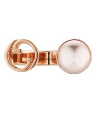 Gucci Blondie Series Resin Pearl Rings - White