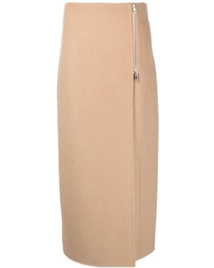 P.A.R.O.S.H. Straight-Cut Zippered Skirt - Natural