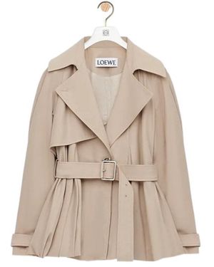 Loewe Peplum Belted Jacket - Natural