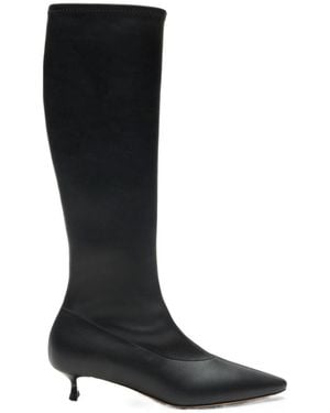 Casadei Giselle Knee-High Kitten-Heel Boots - Black