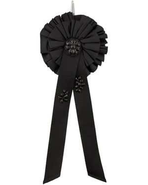 Simone Rocha Ribbon Rosette Embellished Nylon Coin Purse - Black