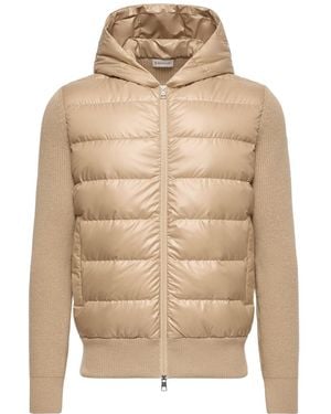 Moncler Padded Wool Zip-Up Hoodie - Natural