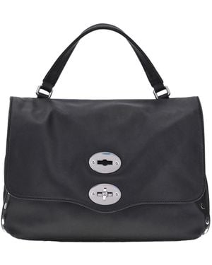 Zanellato Twist Hook Postina Saeta Small Tote Bag - Black
