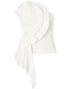 FARM Rio Strapless Ruched Tank - White