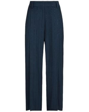 Brunello Cucinelli Chalkstripe Slouchy Pants - Blue