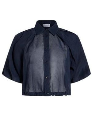 Brunello Cucinelli Solid-Color Short Shirt - Blue