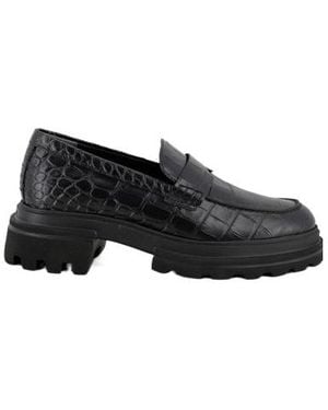Hogan Embossed Chunky Loafers - Black