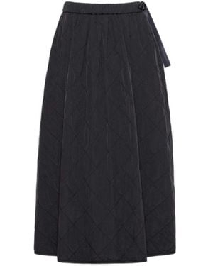 Weekend by Maxmara Technical Plain-Weave Fabric Flared Skirt - Blue