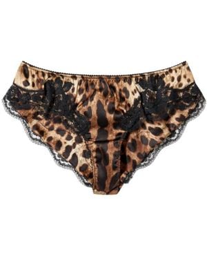 Dolce & Gabbana Leopard Print Cheeky Briefs - Black