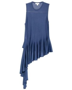 Alaïa Alaïa Asymmetric Ruffled Sleeveless Top - Blue