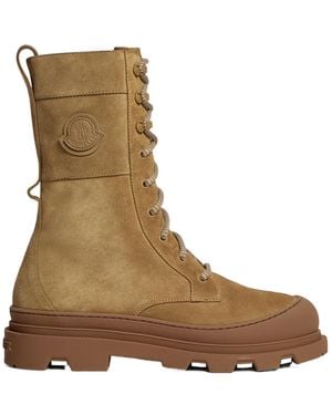 Moncler Vera High-Top Laced Boots - Brown
