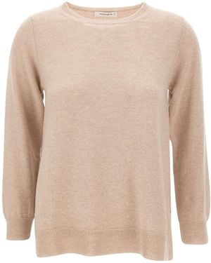 Kangra Cashmere Kangra Crew Neck Knitted Sweater - Natural