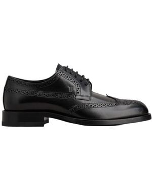 Tod's Round Toe Lace-Up Brogues - Black
