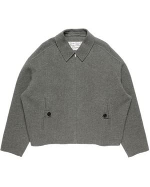 Acne Studios Zip-Up Shirt Jacket - Gray