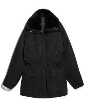 Gucci Technical Cotton Faille Jacket With Shearling - Black