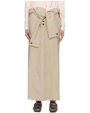 OPEN YY Wrapped Maxi Skirt - Natural